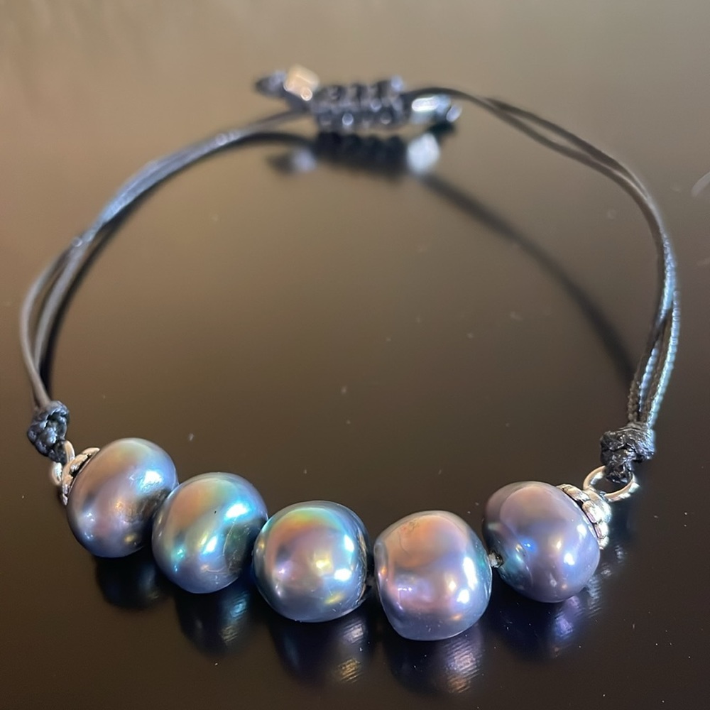 FRESHWATER 5 PEARL PULL ADJUSTABLE SLIDER BRACELET FROM HAWAII 🌺